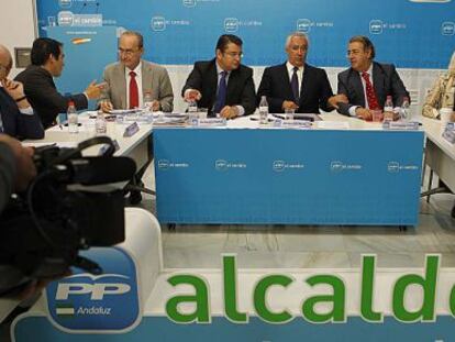 Arenas, junto a los alcaldes de capital de su partido.