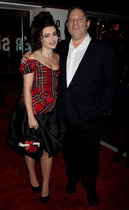 Helena Bonham Carter y Harvey Weinstein, en una proyección de 'El discurso del rey', en Londres en 2010.