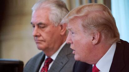 El presidente Donald Trump con Rex Tillerson