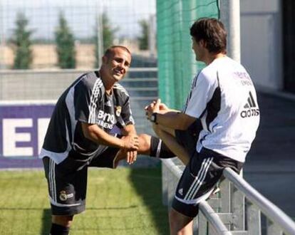 Cannavaro, ayer en Valdebebas durante su primer entrenamiento con el Madrid.