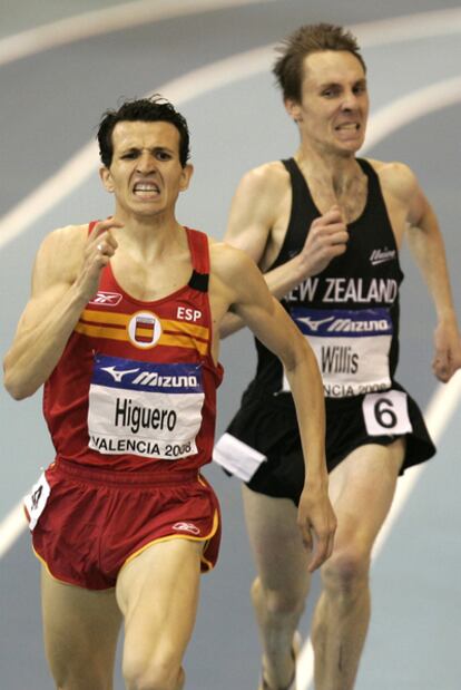 Juan Carlos Higuero, durante los Mundiales de pista cubierta de Valencia.