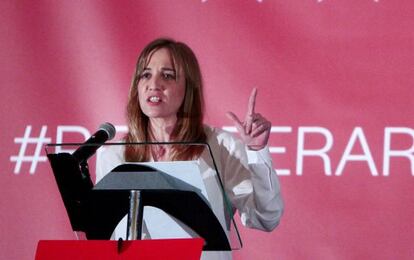 Tania Sánchez, en un acto con IU.
