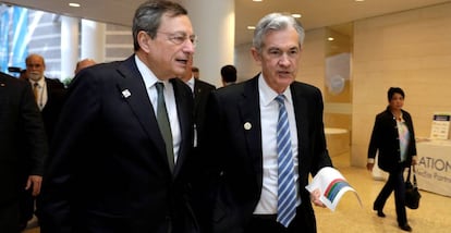 Mario Draghi y Jerome Powell