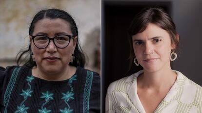 La lingüista y escritora mixe, Yásnaya Aguilar Gil y la escritora Valeria Luiselli.