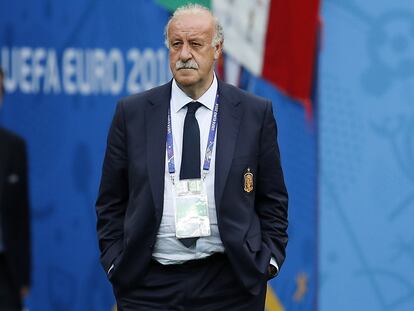 Vicente Del Bosque, durante un partido de la Eurocopa en 2016.