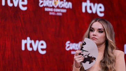 Madrid, 05/2025.- The Spanish singer Melody offers a press conference to talk about her participation in the Eurovision Festival, this Monday in Madrid. EFE/Sergio Pérez