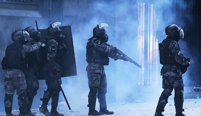 Policiais que atuaram na proteção à Assembleia e repressão aos manifestantes.