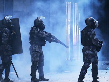 Policiais que atuaram na proteção à Assembleia e repressão aos manifestantes.