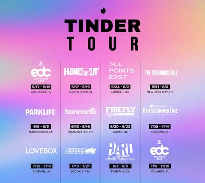 Cartel del 'Tinder Tour'.