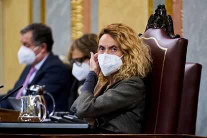 La presidenta del Congreso, Meritxell Batet, la semana pasada en el Congreso de los Diputados.