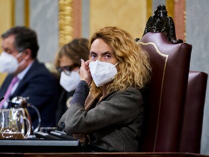 La presidenta del Congreso, Meritxell Batet, la semana pasada en el Congreso de los Diputados.