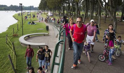 Una tarde de enero en el parque Simón Bolivar de Bogotá.