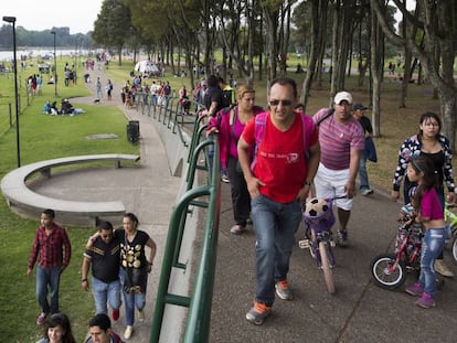 Una tarde de enero en el parque Simón Bolivar de Bogotá.