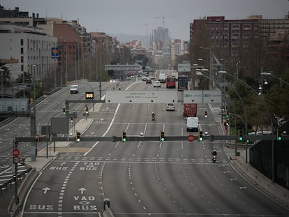 La entrada a Barcelona por la Meridiana, el pasado 16 de marzo.
