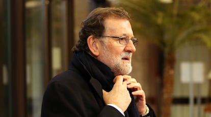Mariano Rajoy a su llegada a la cumbre de la Unión Europea en Bruselas, el 19 de febrero de 2016.