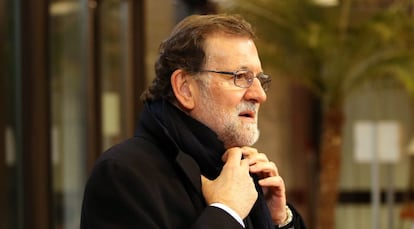 Mariano Rajoy a su llegada a la cumbre de la Uni&oacute;n Europea en Bruselas, el 19 de febrero de 2016. 