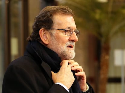 Mariano Rajoy a su llegada a la cumbre de la Uni&oacute;n Europea en Bruselas, el 19 de febrero de 2016. 
