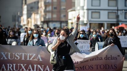 Manifestación en San Cibrao en 2021 contra el archivo del 'caso Maruxaina' que luego fue reabierto.