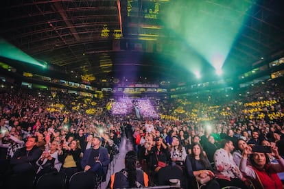 The audience awaits a performance at a concert at the Arena Monterrey in Mexico this March.
