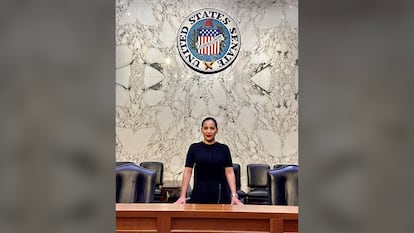 Sandra Cuevas en el Senado de los Estados Unidos.