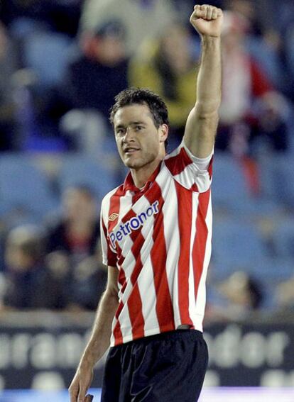 Igor Gabilondo celebra su gol ante el Levante.