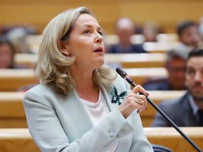 La vicepresidenta y ministra de Economía, Nadia Calviño, este martes en Madrid.