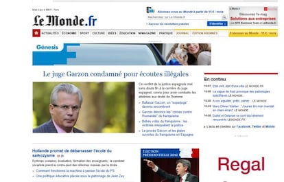 Página web de Le Monde.