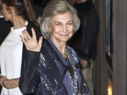 La reina Sofía, en el cumpleaños de Margarita de Borbón.
 