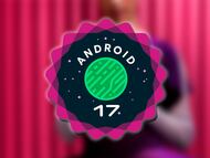 Logo de Android 17 con fondo de Pixel