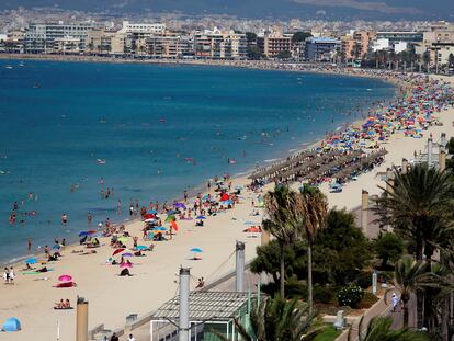 Playa del Arenal, en Palma de Mallorca, en agosto de 2020.