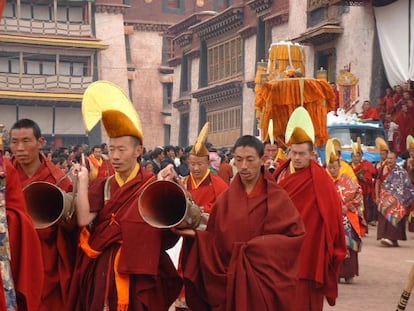 Monjes tibetanos. 