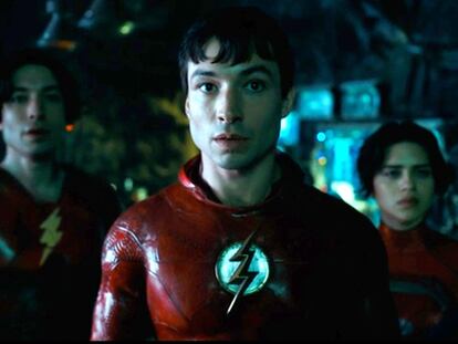 Ezra Miller and Sasha Calle in Flash