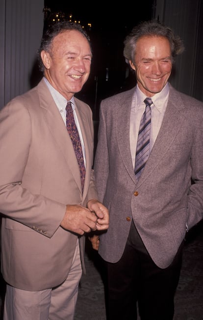 Gene Hackman and Clint Eastwood en 1990. 