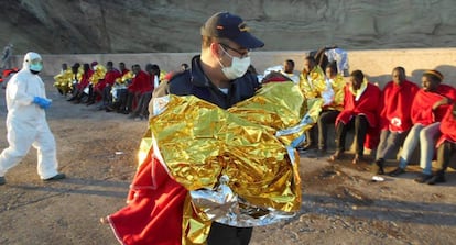 African migrants rescued off Alborán Island.