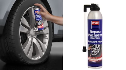 productos para arreglar pinchazos del coche, kit reparación de neumáticos, spray sellador de emergencia, clavo de goma para neumáticos, ¿qué hacer cuando tienes un pinchazo en el coche?, kit reparación pinchazos profesional, kit repara pinchazos moto