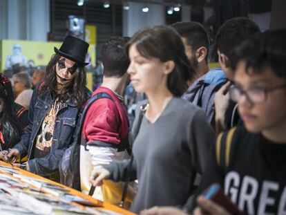 Ambiente ayer en el Sal&oacute;n del C&oacute;micde Barcelona