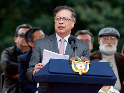 Gustavo Petro, durante la conmemoración del aniversario de la Batalla de Boyacá.