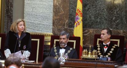 Consuelo Madrigal pronuncia su discurso de apertura del a&ntilde;o judicial.