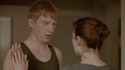 Scene from the Netflix series 'Black Mirror', where a relationship is recreated after death.