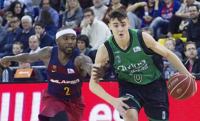 Dimitrijevic y Rice en un Barça-Joventut.