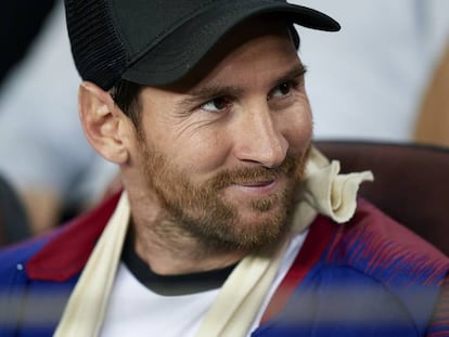 Messi, nesta quarta-feira, no Camp Nou.