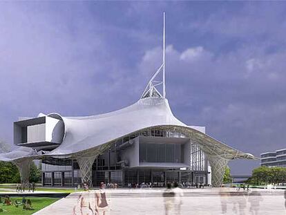 Imagen del proyecto de ampliación del Centro Pompidou en la ciudad francesa de Metz, obra del japonés Shigeru Ban.