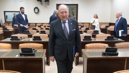 El exdirector del CNI, Félix Sanz Roldán, en la comisión de investigación sobre el 17-A, en noviembre de 2024.