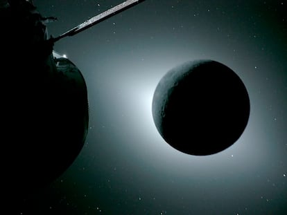 Foto de la Luna hecha por la Artemis II en el momento del eclipse