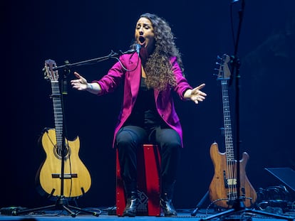 La cantaora Rosario 'La Tremendita', durante su actuación en la Gala Flamenca del Festival Internacional del Cante de Las Minas.