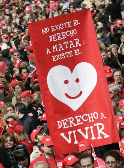 Manifestación contra la ley del aborto.