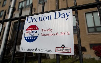 Colegio electoral en Boston, Massachusetts.