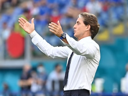 El seleccionador italiano, Roberto Mancini, durante la Eurocopa.