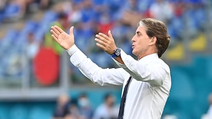 El seleccionador italiano, Roberto Mancini, durante la Eurocopa.