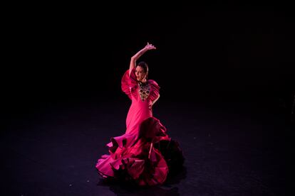 Lucía Álvarez, La Piñona, en su actuación en la Bienal de Flamenco de Sevilla, el miércoles por la noche.